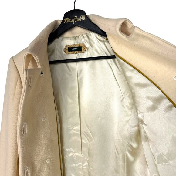 J.Crew Wool-Blend Ivory Double-Breasted Peacoat With Front Pockets - Picture 5 of 8